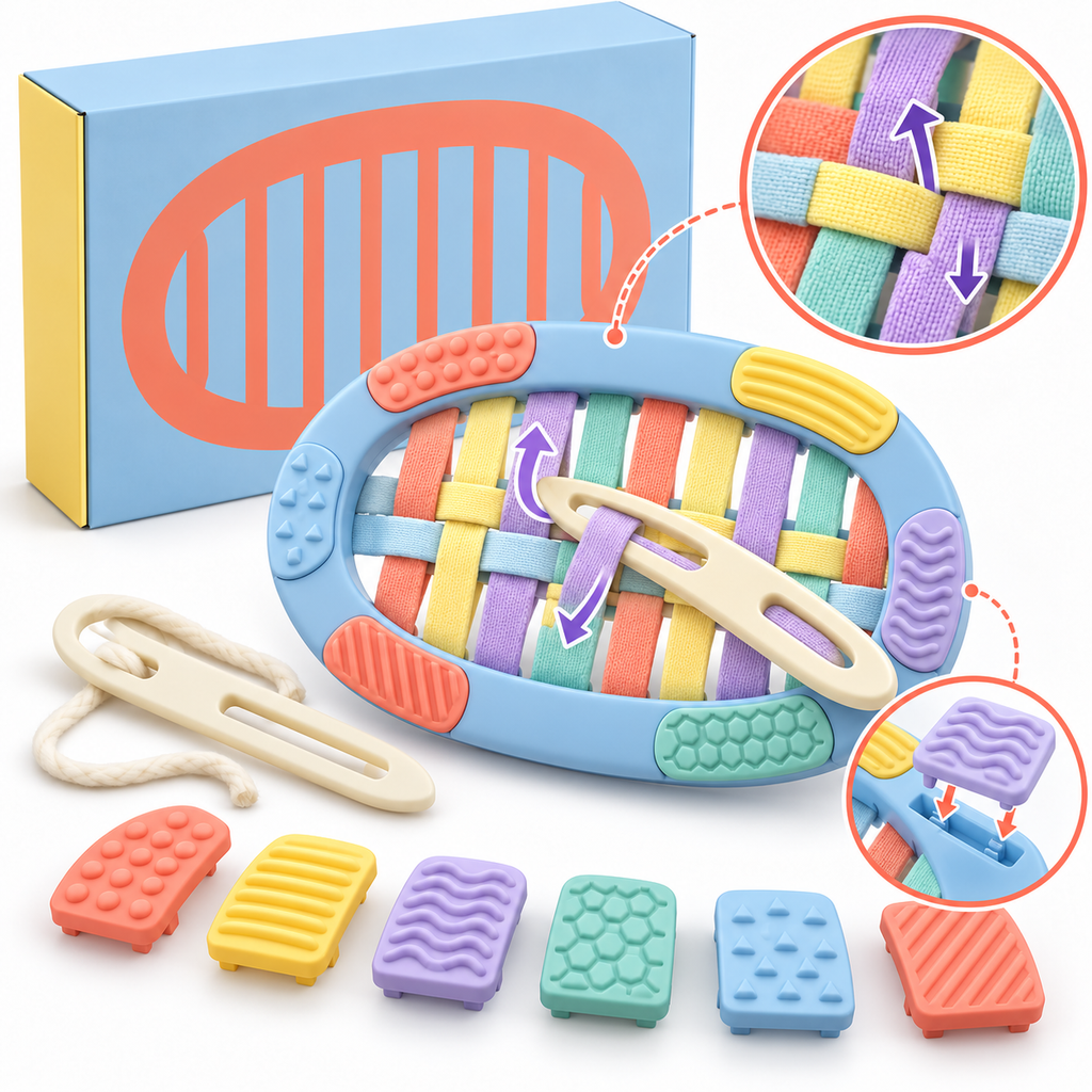 Rainbow Sensory Weaving Toy – Thread, Explore & Create Colorful Adventures