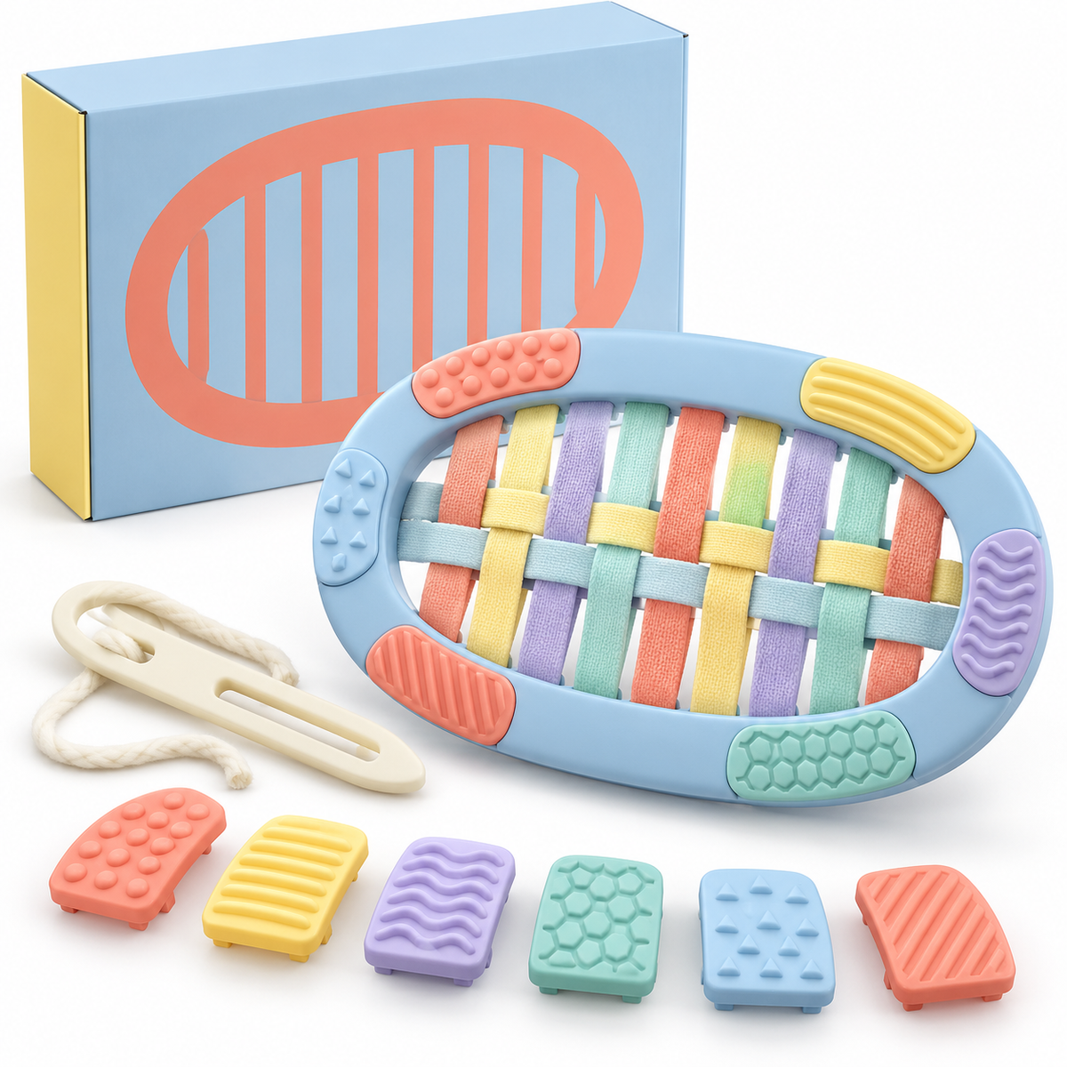 Rainbow Sensory Weaving Toy – Thread, Explore & Create Colorful Adventures