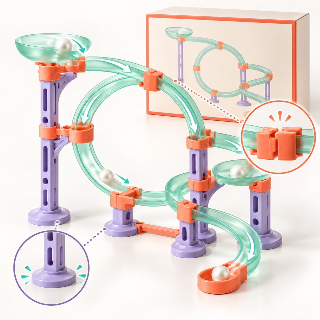 Pastel Marble Run Building Set – Endless Rolling Fun, Creative Adventures