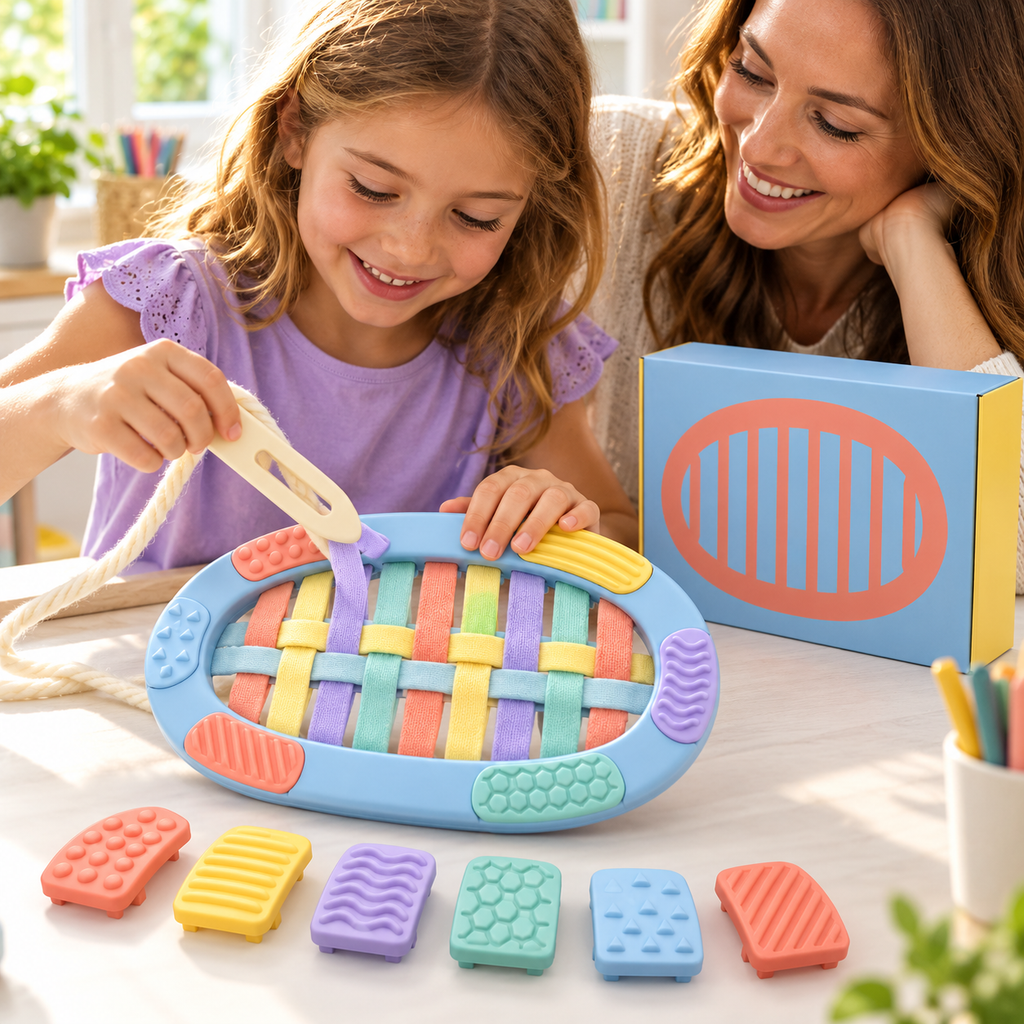 Rainbow Sensory Weaving Toy – Thread, Explore & Create Colorful Adventures