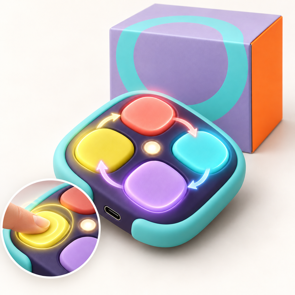 Interactive Light-Up Memory Game – Tap, Remember & Challenge Your Brain